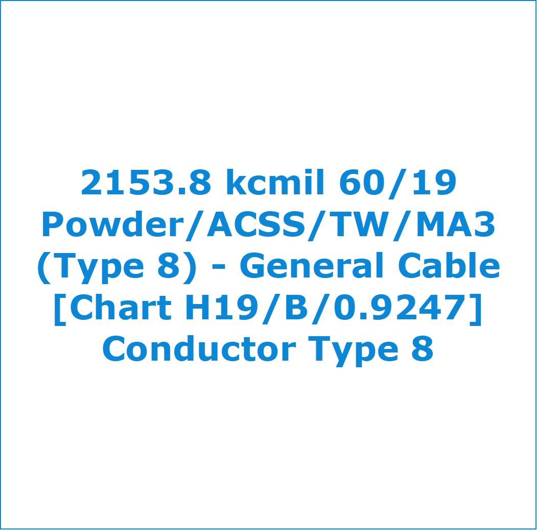 2153.8 kcmil 60/19 Powder/ACSS/TW/MA3 (Type 8) - General Cable [Chart ...