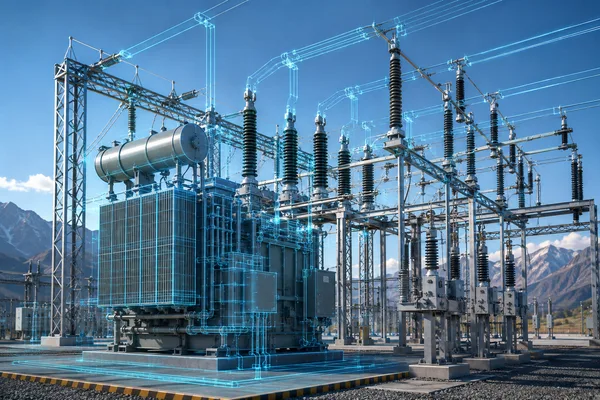 Ilustración conceptual: Ingeniería de subestaciones AT